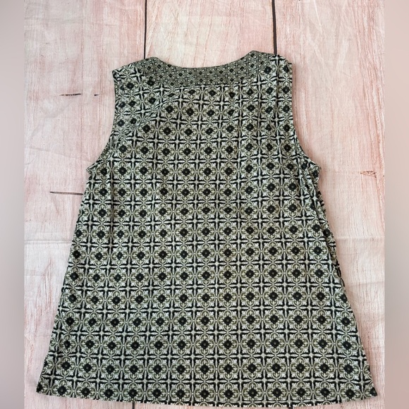 Talbots Size Small TRAPUNTO POPOVER MEDALLION Blouse Top Cotton Shirt - Picture 5 of 8